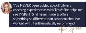 client testimonial to Tess Rene for her skill in guidance and allowing insights to come through in session