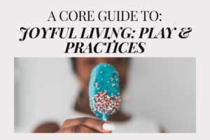 Hand holding a blue ice cream bar with colourful sprinkles, symbolising playful joy and everyday practices, featured in an article by Tess Rene Coaching.