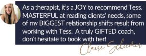 Client testimonial featured in a Tess René Coaching article on healing the attachment wounds and rebuilding self-trust.