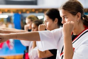 martial arts training image showing emotional bracing and resisting emotions explained in a Tess René Coaching article on emotional regulation